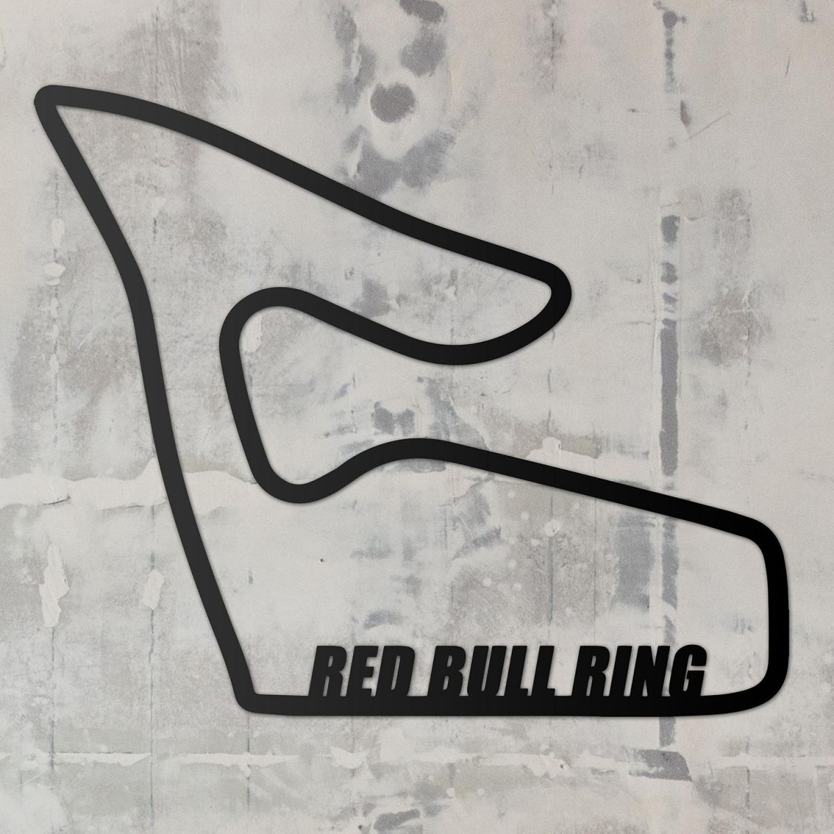 Red Bull Ring Motorsport Race Track Wall Art on a Rustic Grey Wall