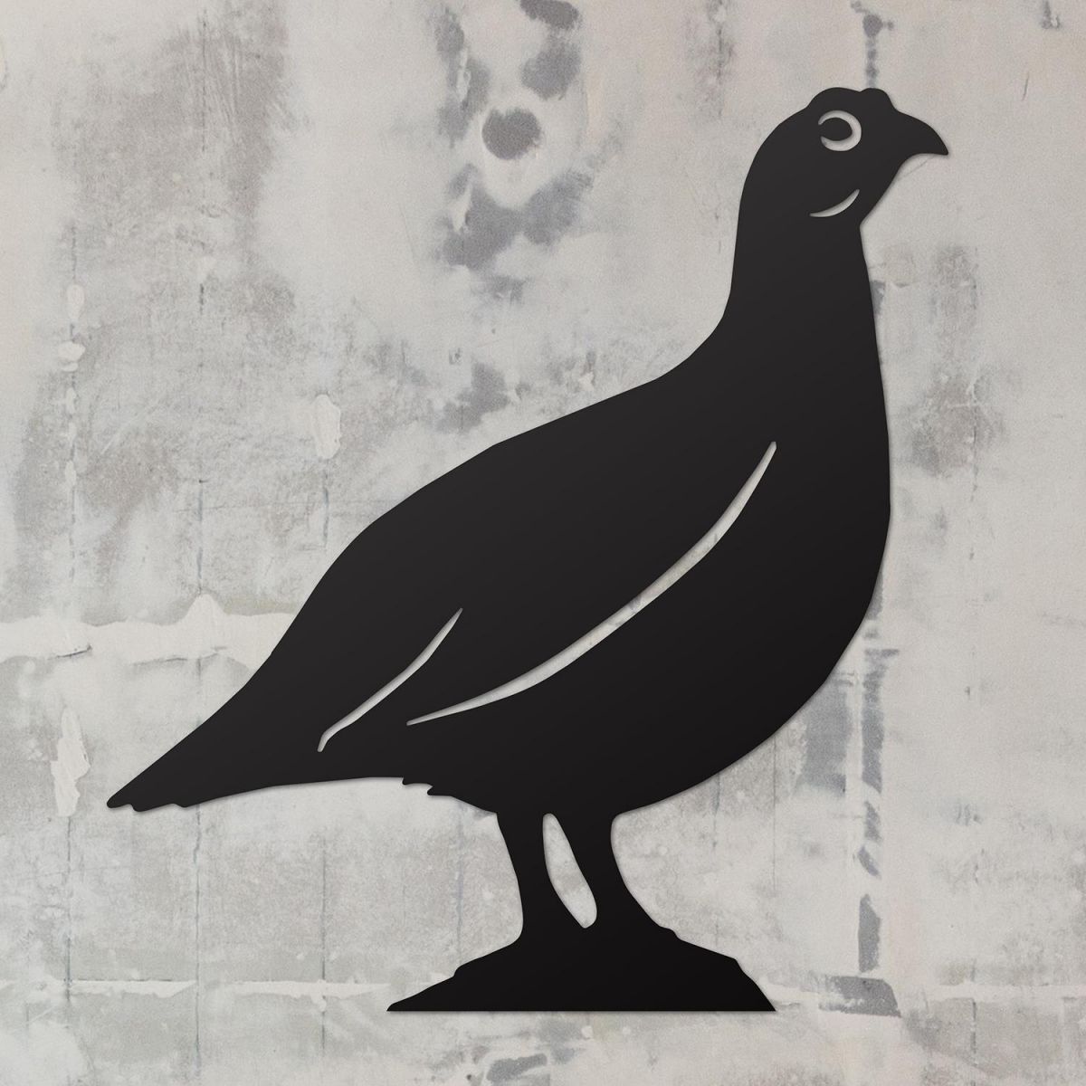 Red Grouse Wall Art on a Rustic Grey Wall