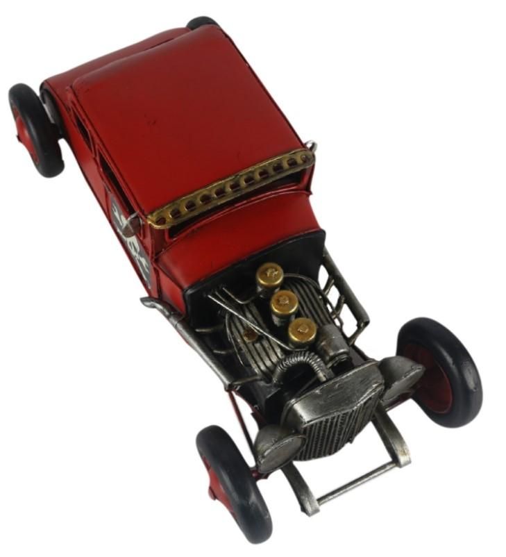 Red Hot Rod Car Replica Ornament Birdseye View