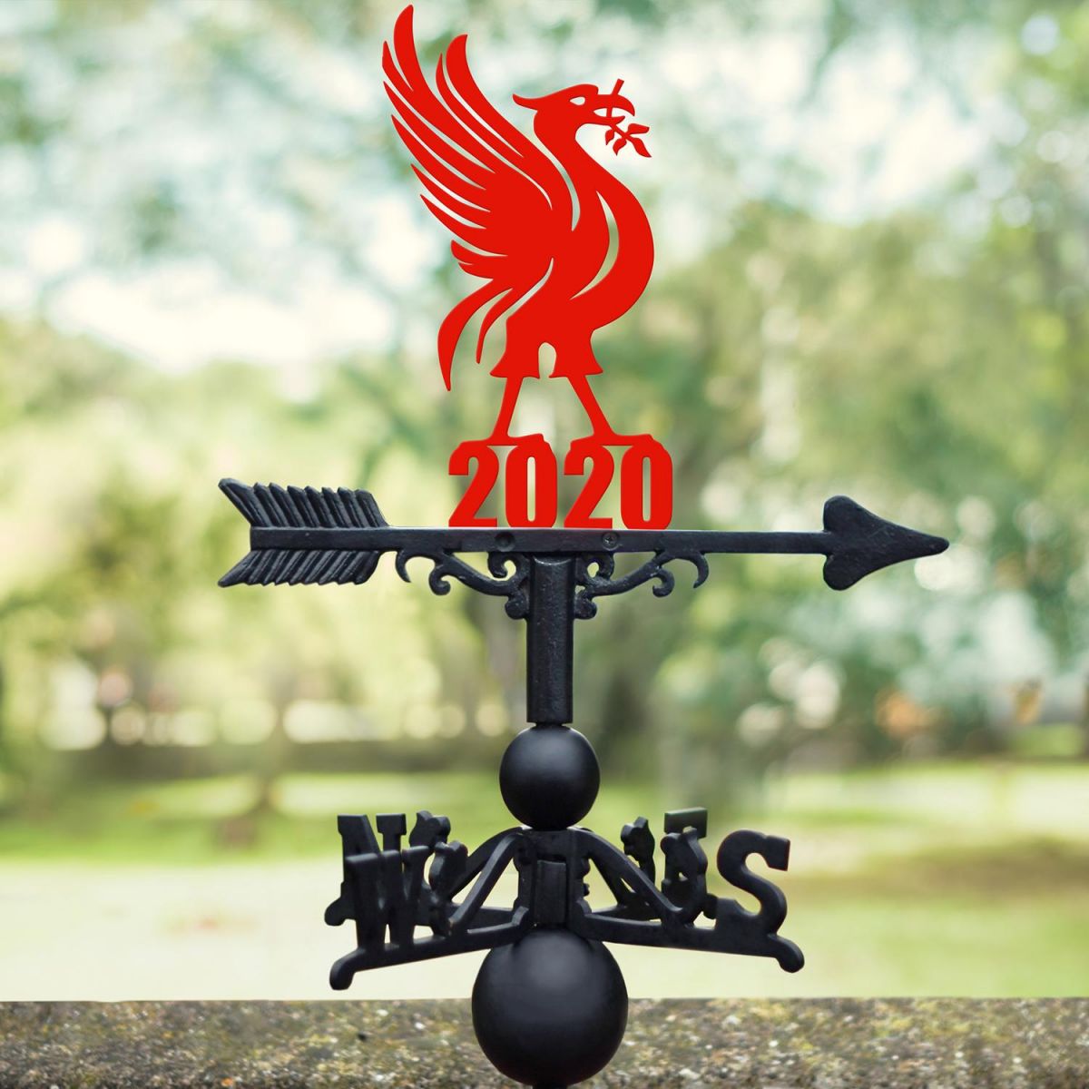 Liver Bird Weathervane in Situ Outside