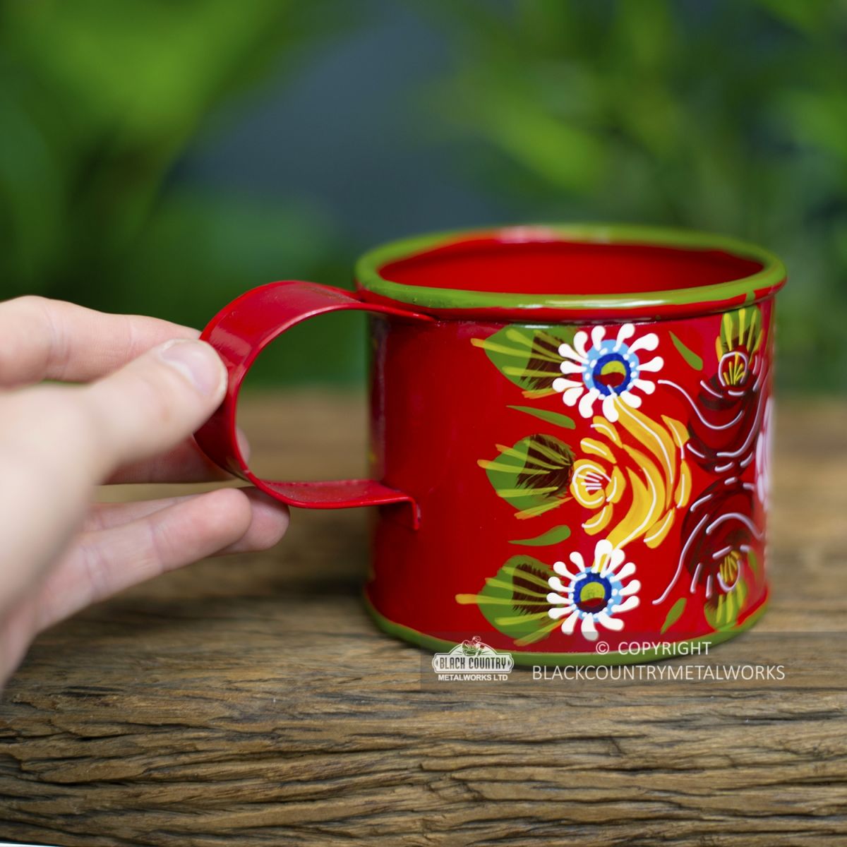 Red Buckby Narrowboat Style Hand Painted Mug to Scale Red Buckby Narrowboat Style Hand Painted Mug to Scale