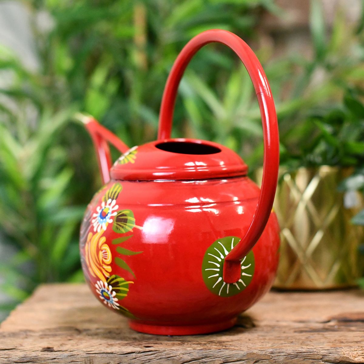 Red Watering can with a Large Carry Handle