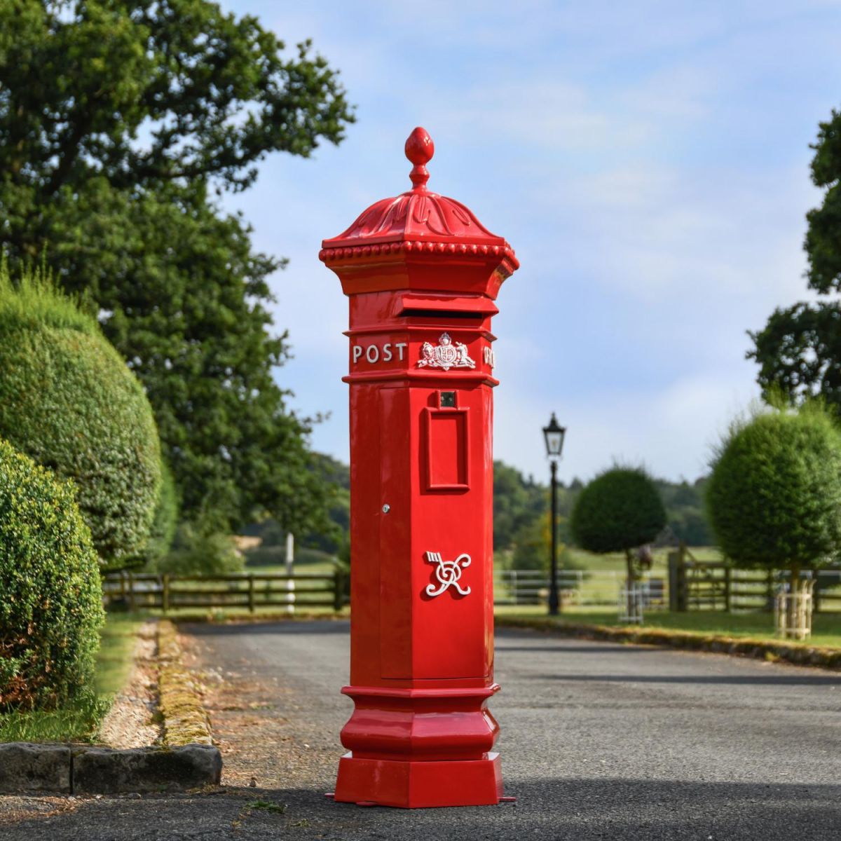 Penfold Pillar Post Box - Red Finish in Situ Penfold Pillar Post Box - Red Finish in Situ