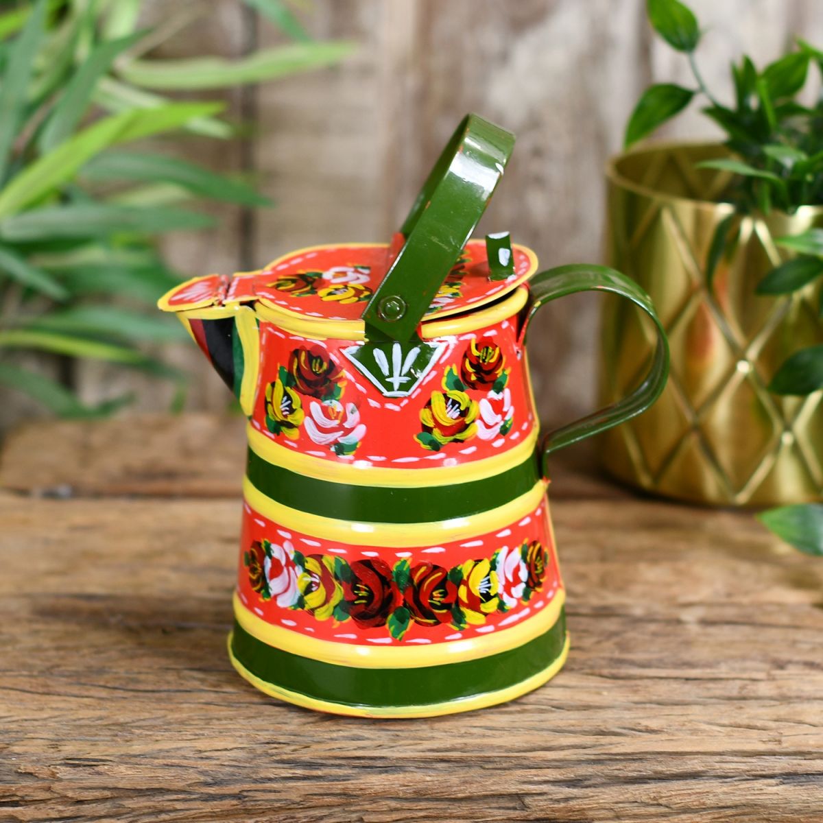 Traditional Narrowboat Green Painted Watering Can 