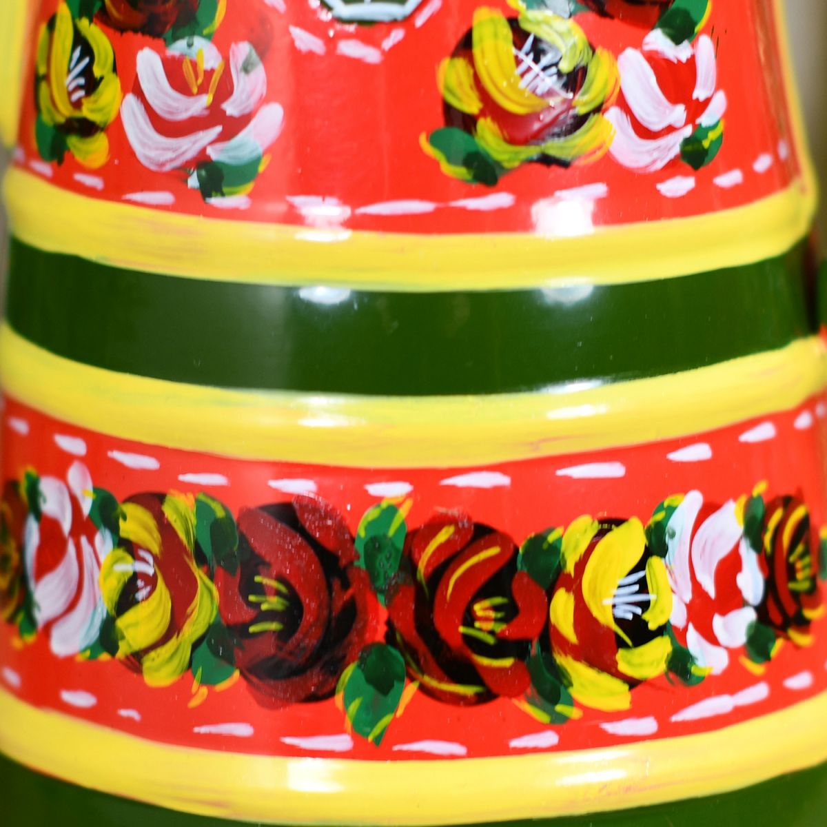 Close-up of the Hand Painted Floral Design