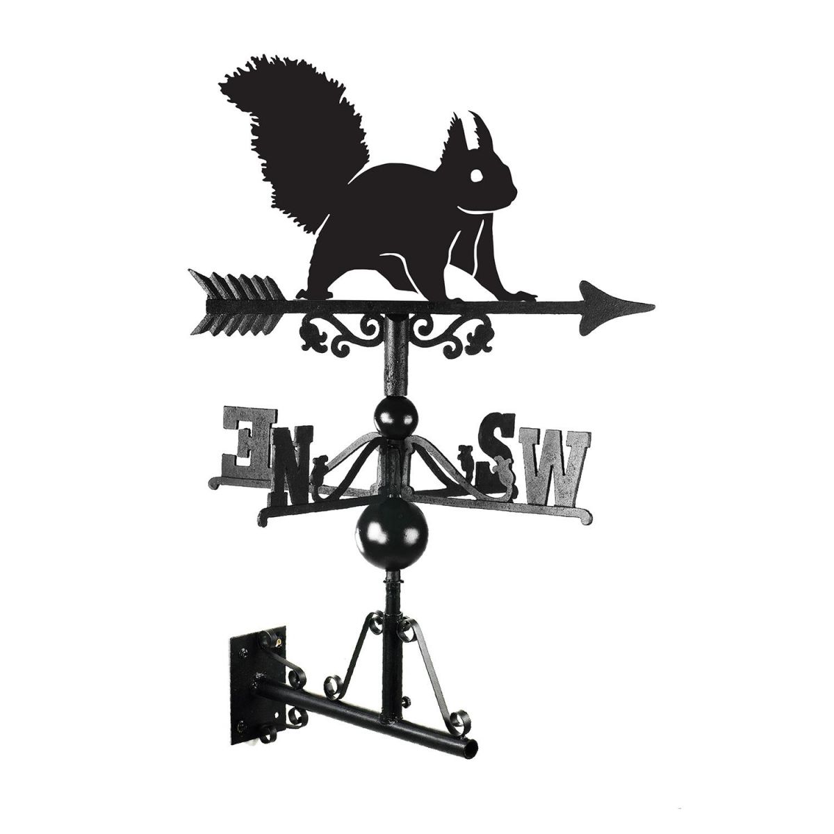 Red Squirrel Weathervane Created From Iron and Finished in Black