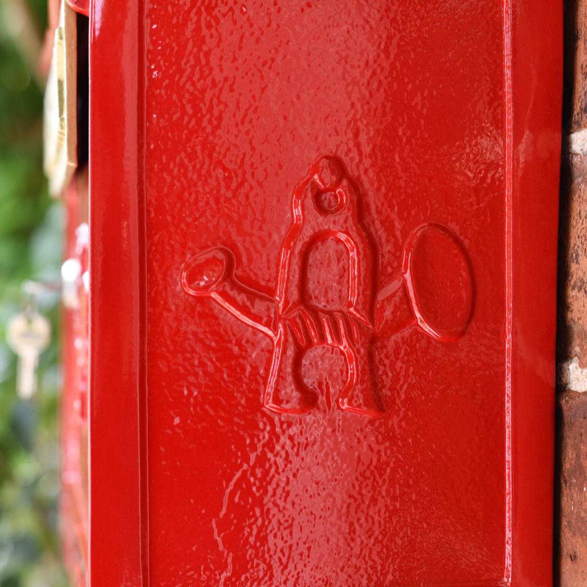 Close-up of the Design on the Side of the Post Box