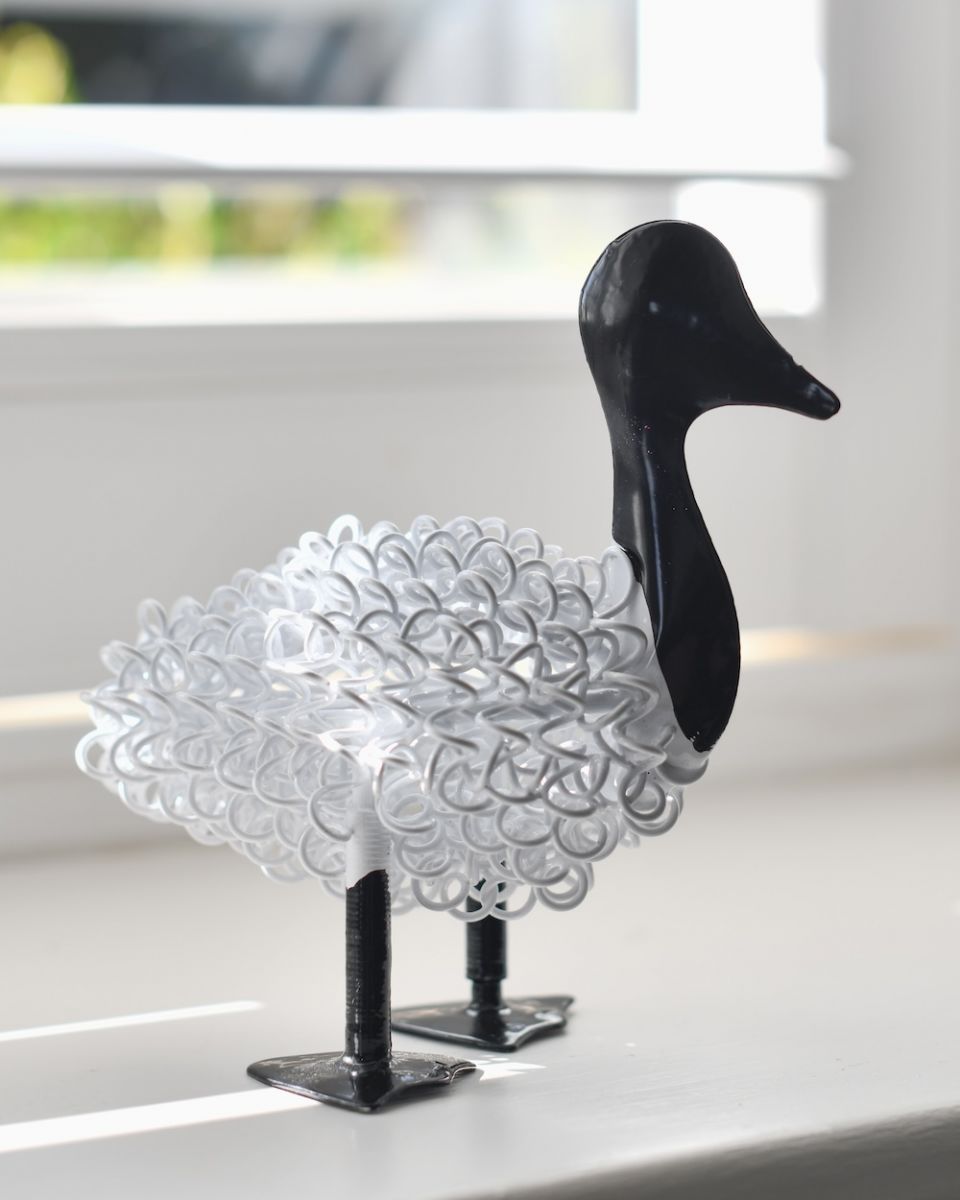 "Remi" the Recycled Metal Duck - White "Remi" the Recycled Metal Duck - White