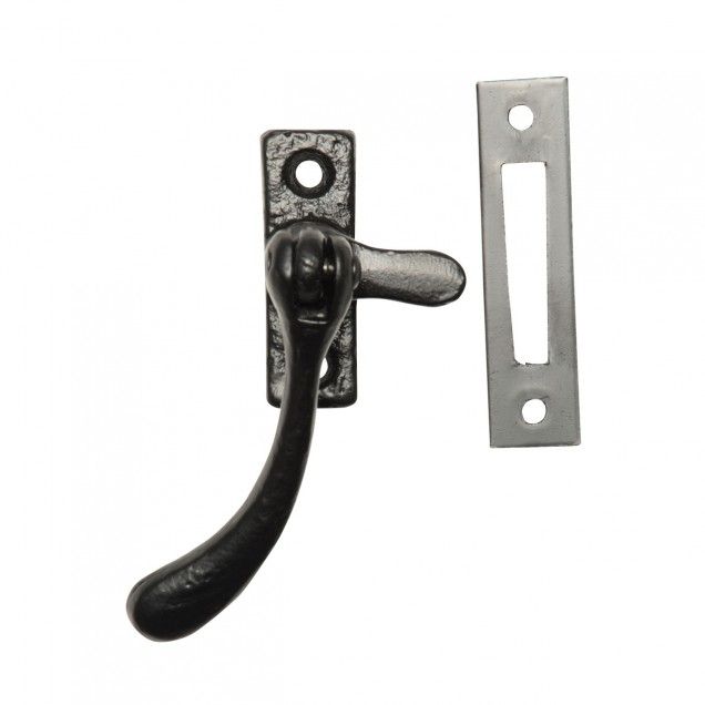 Reversible Simplistic Black Iron Casement Fastener
