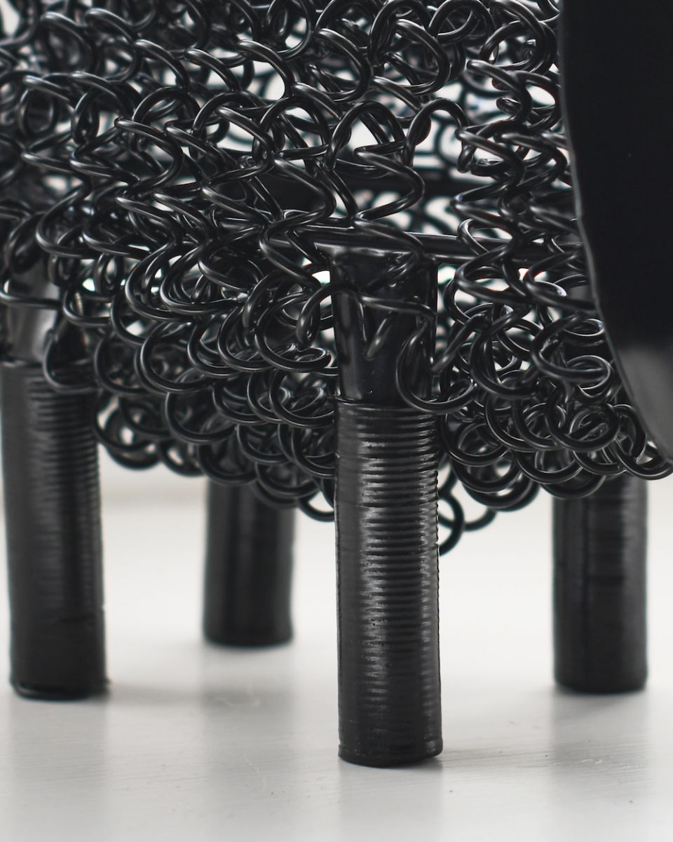 Close up of intricate detail on recycled metal art sculpture Close up of intricate detail on recycled metal art sculpture