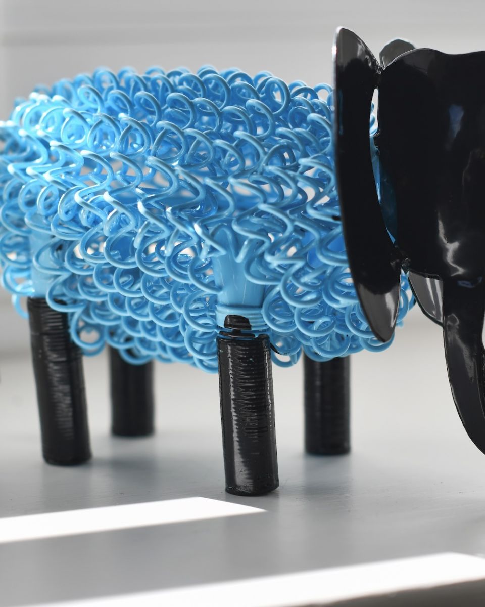 Close up of intricate details on recycled metal art sculpture Close up of intricate details on recycled metal art sculpture