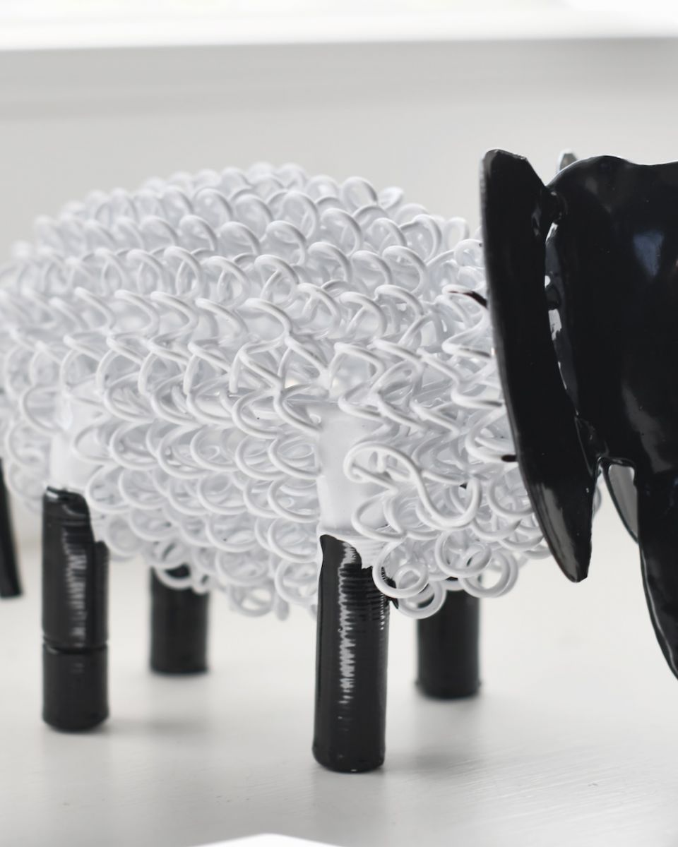 Close up of body detail on recycled metal art sculpture Close up of body detail on recycled metal art sculpture