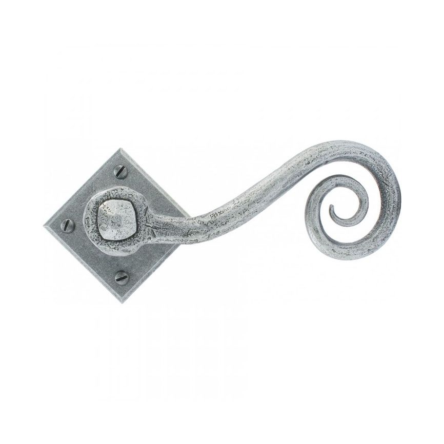 "Rhesus" Monkeytail on Diamond Rose In An Antique Pewter Finish "Rhesus" Monkeytail on Diamond Rose In An Antique Pewter Finish