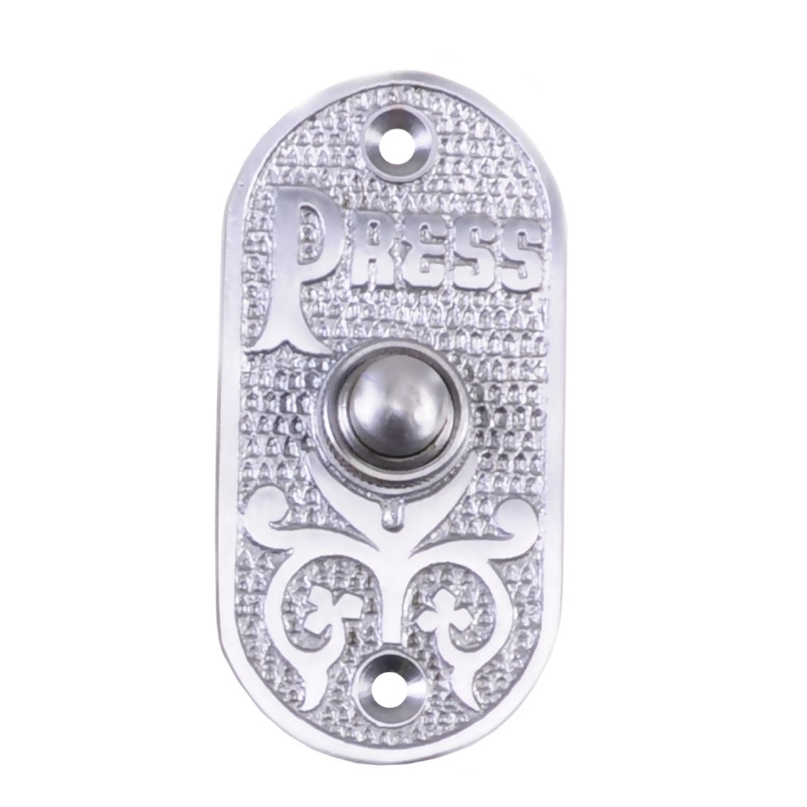 "Ribbey Hall" Satin Chrome Brass Bell Push