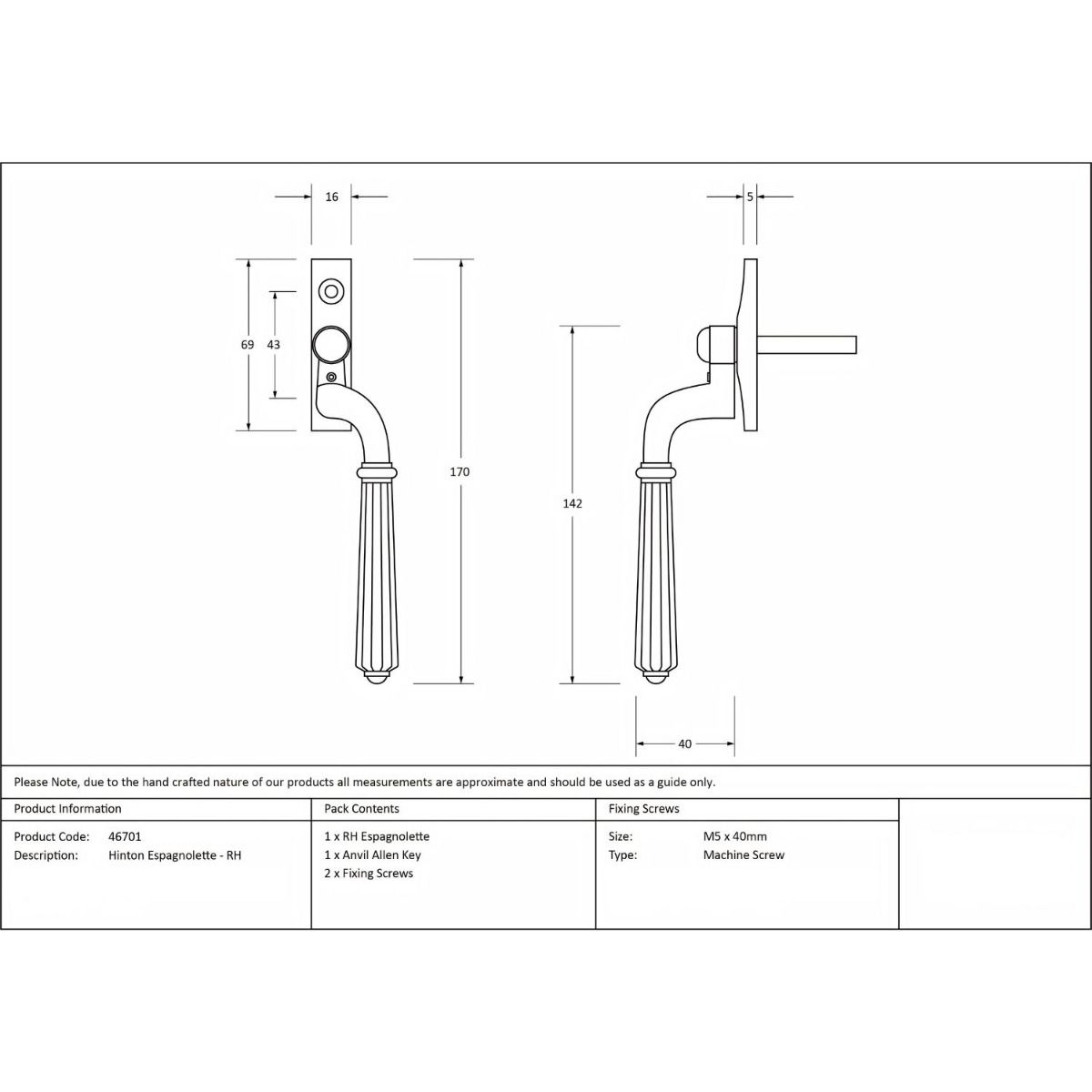 Polished Nickel Reeded Georgian Espagnolette Window Handle - Right-Handed