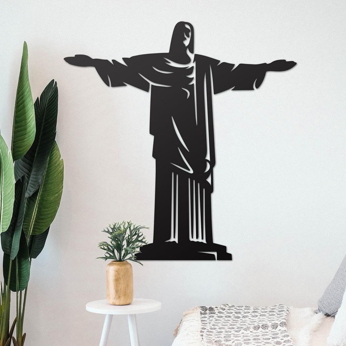 Rio De Janeiro "Christ Redeemer" Steel Wall Art in a Modern Home Rio De Janeiro "Christ Redeemer" Steel Wall Art in a Modern Home