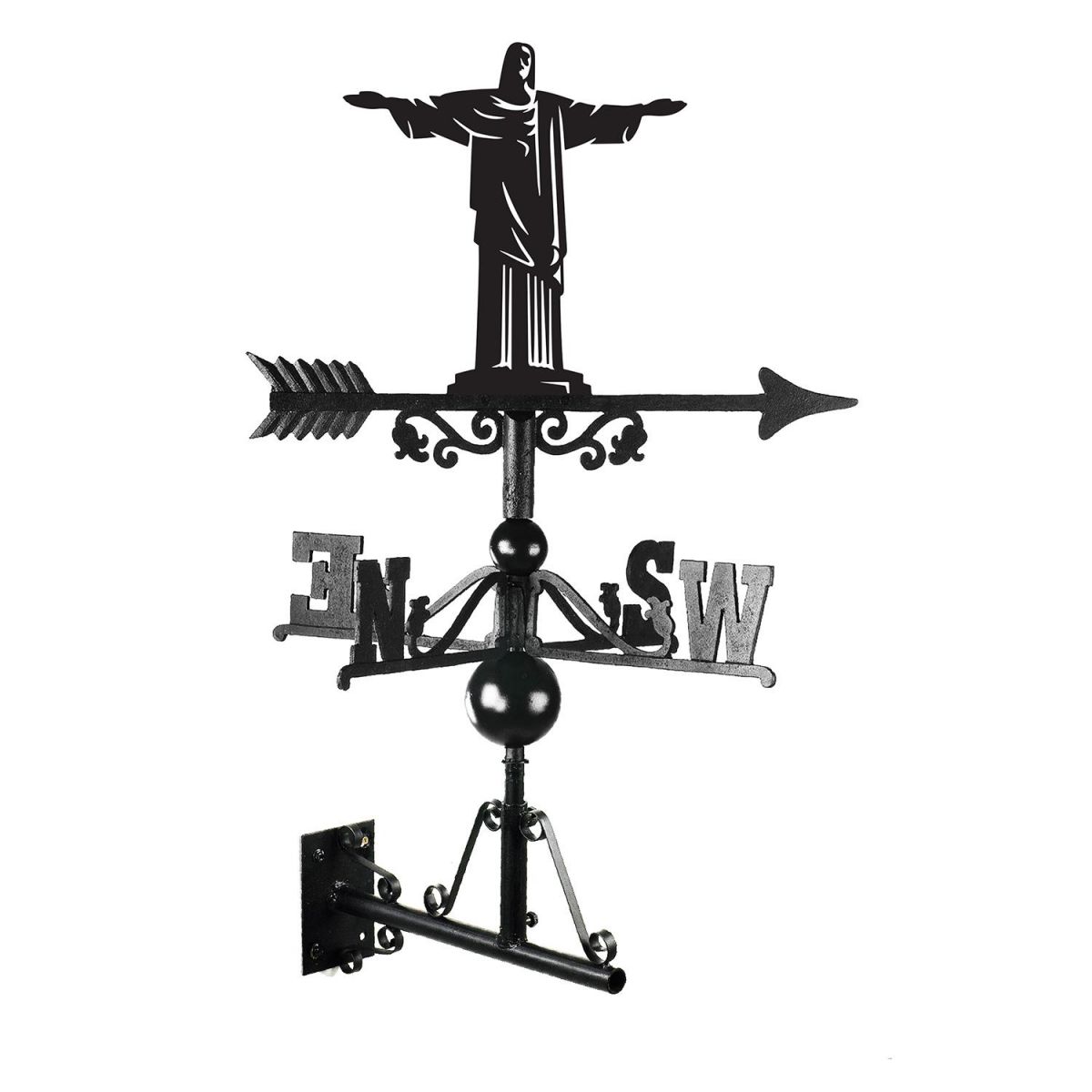 Rio De Janeiro "Christ The Redeemer" Weathervane Finished in Black
