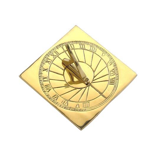Polished Brass "Rising Sun" Sundial - 120mm 