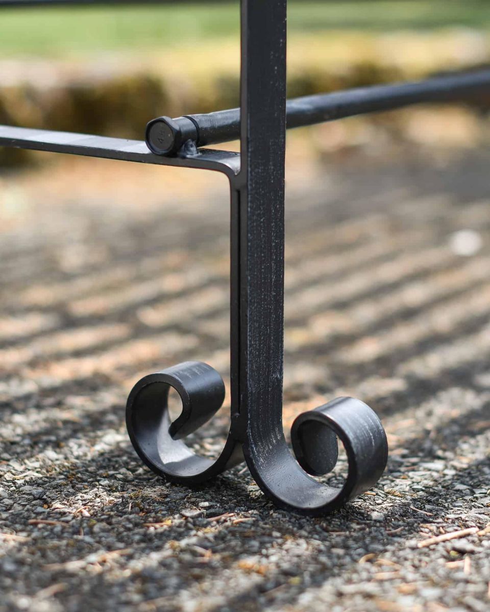 Close-Up of Integral Feet for Black Robust “Chatham" Three Seater Park Bench Close-Up of Integral Feet for Black Robust “Chatham" Three Seater Park Bench
