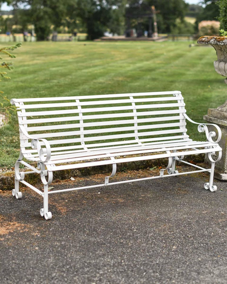 Robust Cream “Chatham" Three Seater Park Bench in Situ