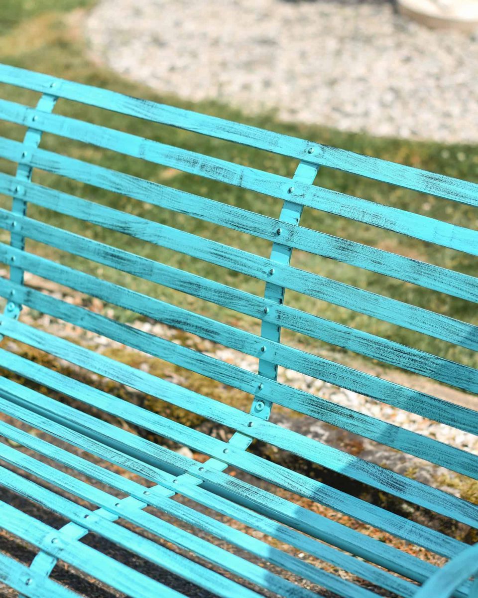 Close-Up of Robust Green “Chatham" Three Seater Park Bench