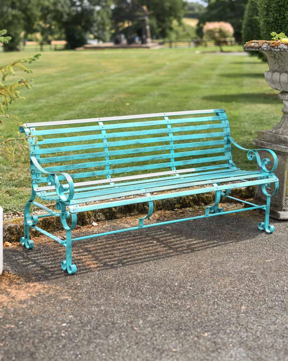 Robust Green “Chatham" Three Seater Park Bench in Situ