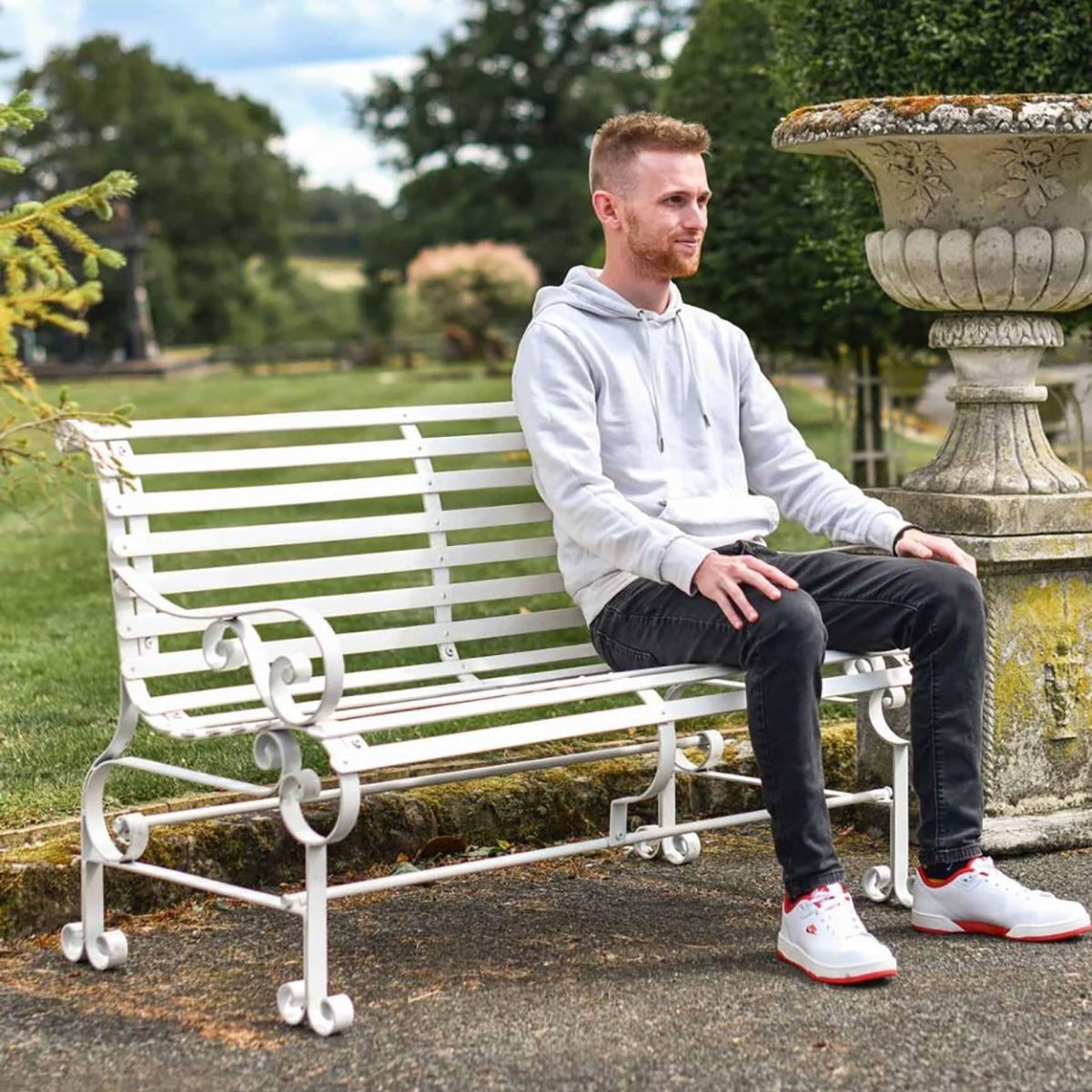 Robust "Chatham" One Seater & Two Seater Park Bench Combo - Cream Digital Illustration Scale
