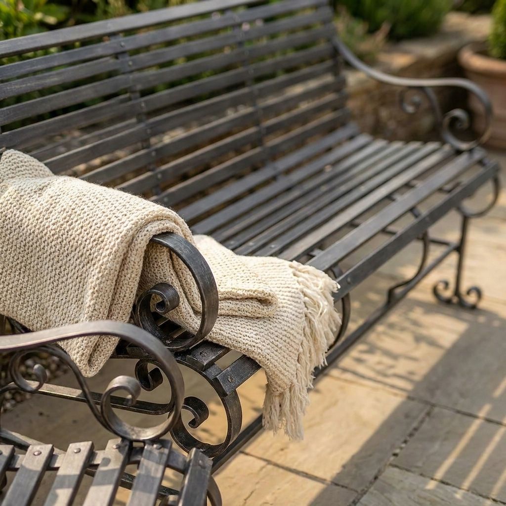 Robust "Chatham" One & Three Seater Park Bench Set - Black Digital Illustration Blanket