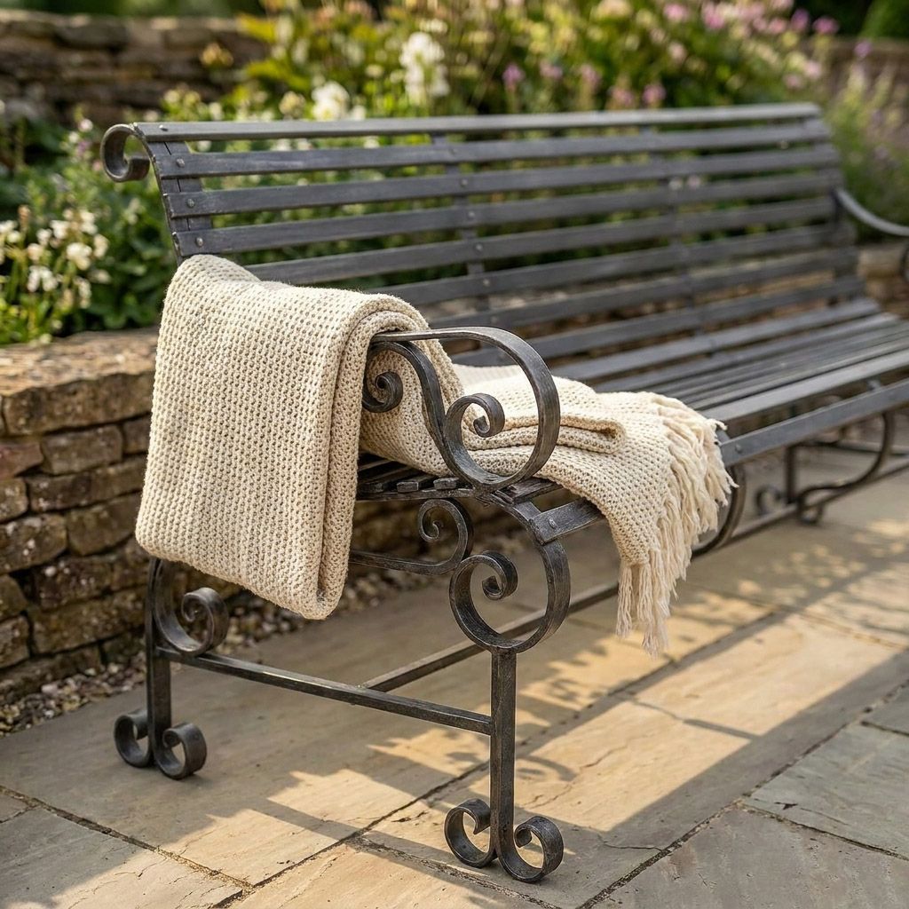 Robust "Chatham" One & Three Seater Park Bench Set - Black Digital Illustration side profile