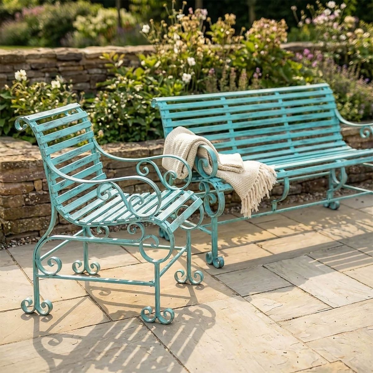 Robust "Chatham" One & Three Seater Park Bench Set - Green