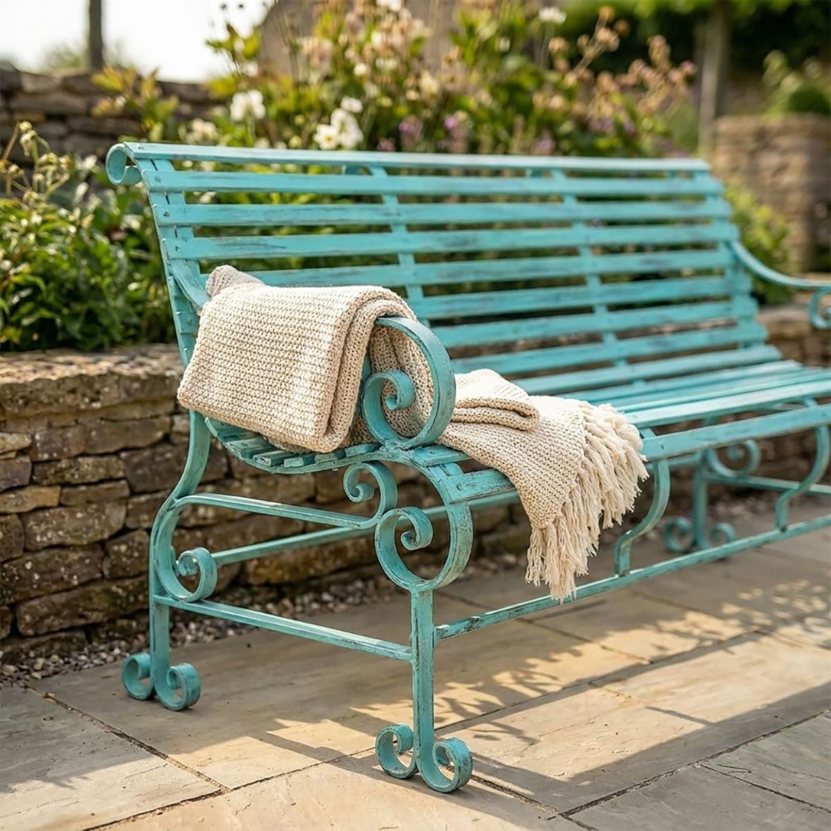 Robust "Chatham" One & Three Seater Park Bench Set - Green Blanket