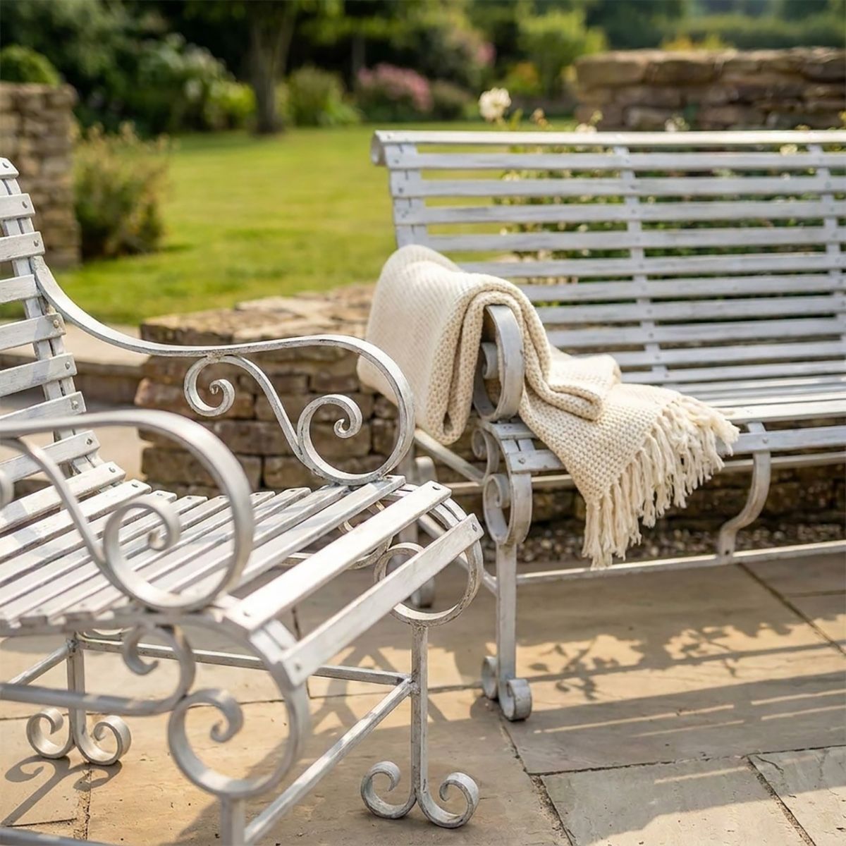 Robust "Chatham" One & Three Seater Park Bench Set - Grey Digital illustration