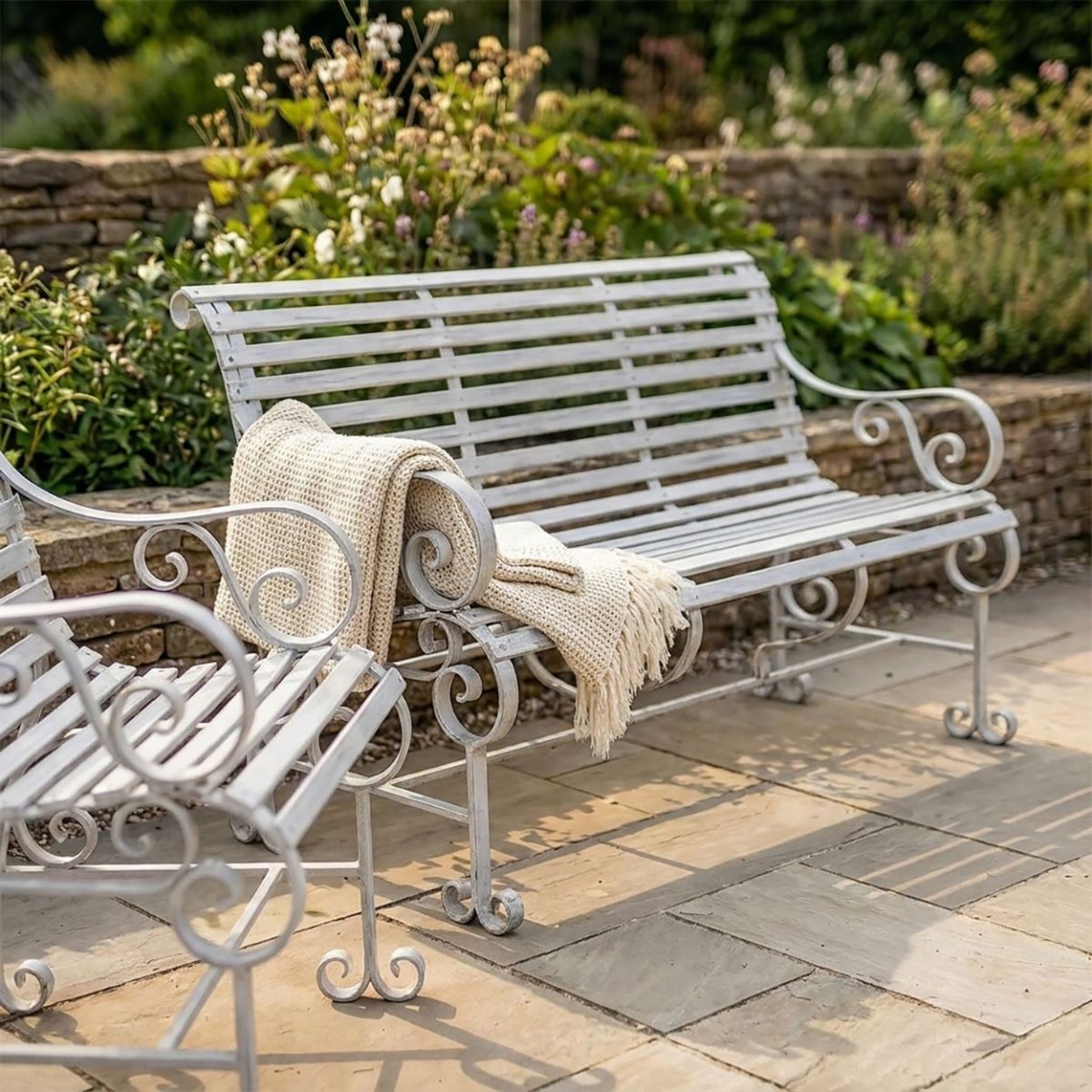 Robust "Chatham" One & Three Seater Park Bench Set - Grey Digital illustration