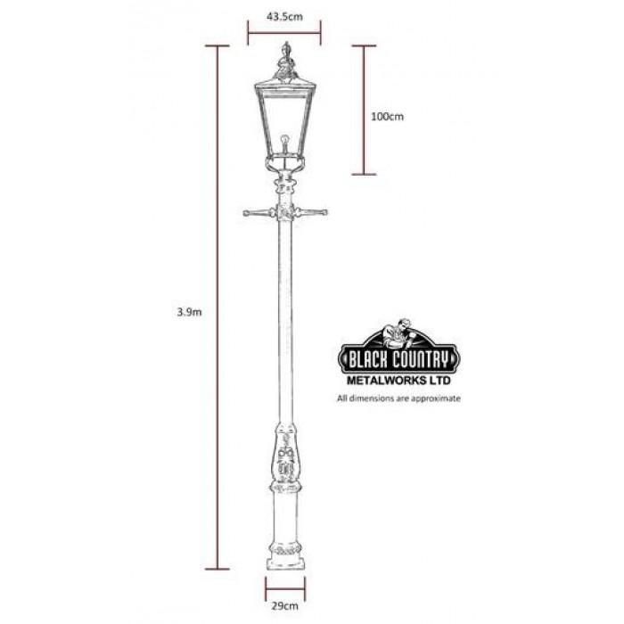  Black Rochester High Mast Column & Lantern Dimensions