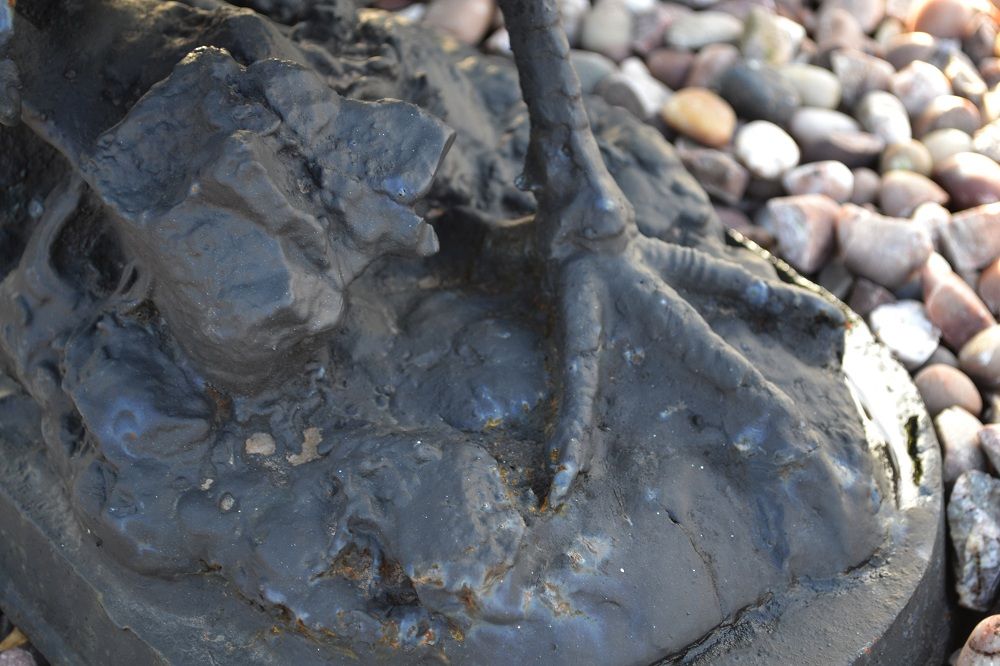 Cast Iron Black Rooster Sculpture