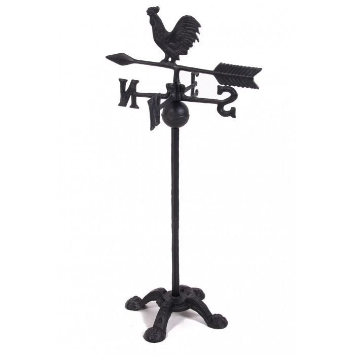 "Rooster Ranch" Free Standing Weathervane Created From Cast Iron