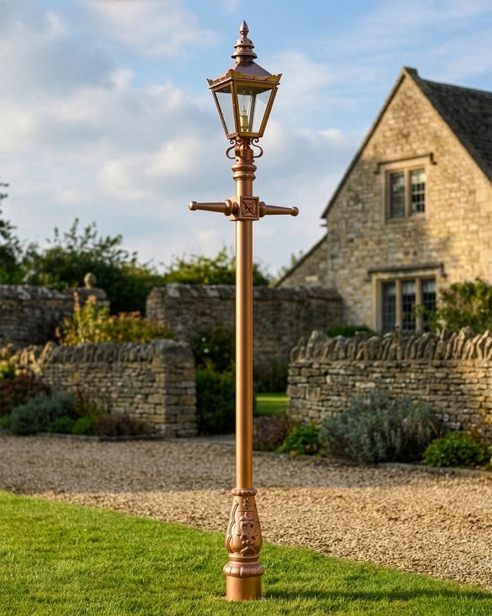 Rose Gold and Copper Finish Harrogate Lamp Post 2.25m digital illustration