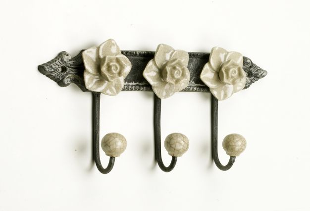 Floretta Rose Motif Hook Rack Floretta Rose Motif Hook Rack