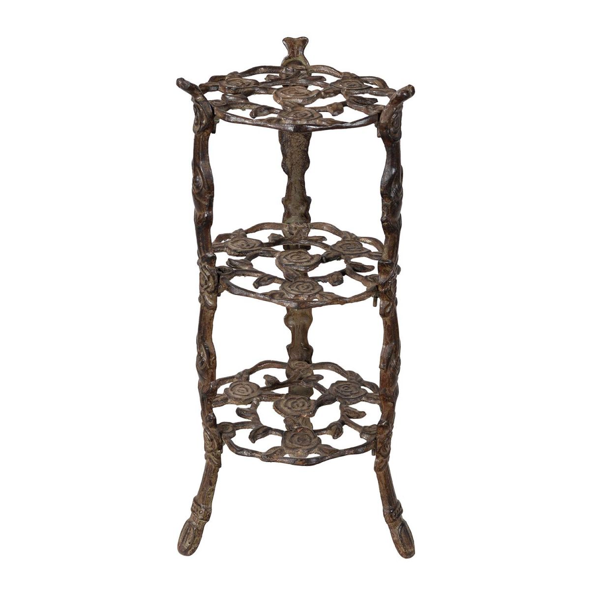 "Rose" Cast Iron Side Stand in a Rustic Finish