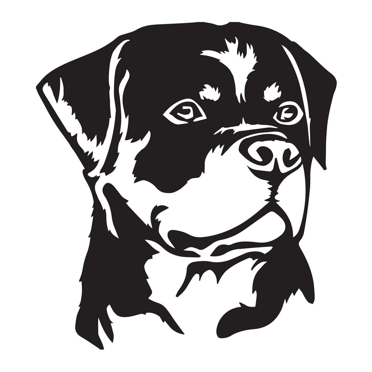 Metal Rottweiler Wall Art Finished in Black 