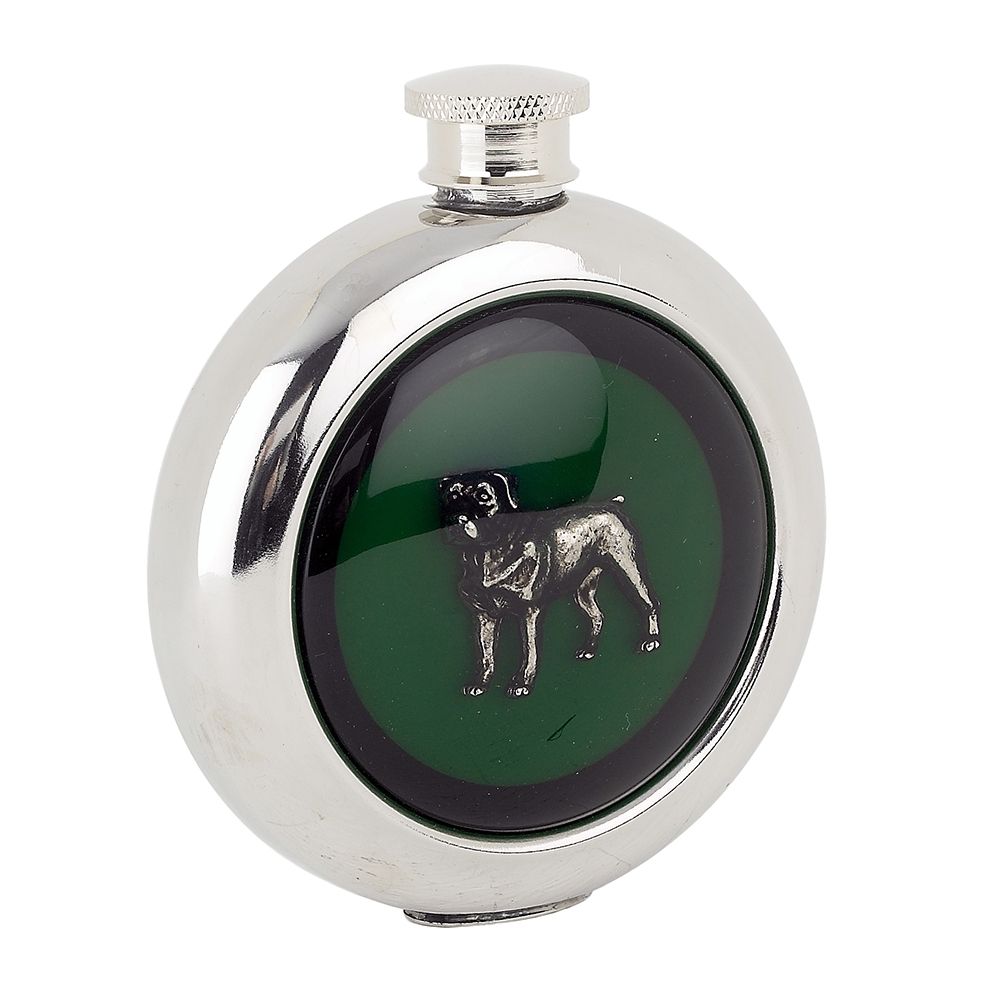 Whiskey Flask With Rottweiler Dog Design