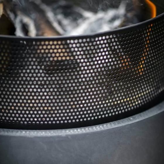 Round Mesh Fire Pit & Wood Burner Close Up