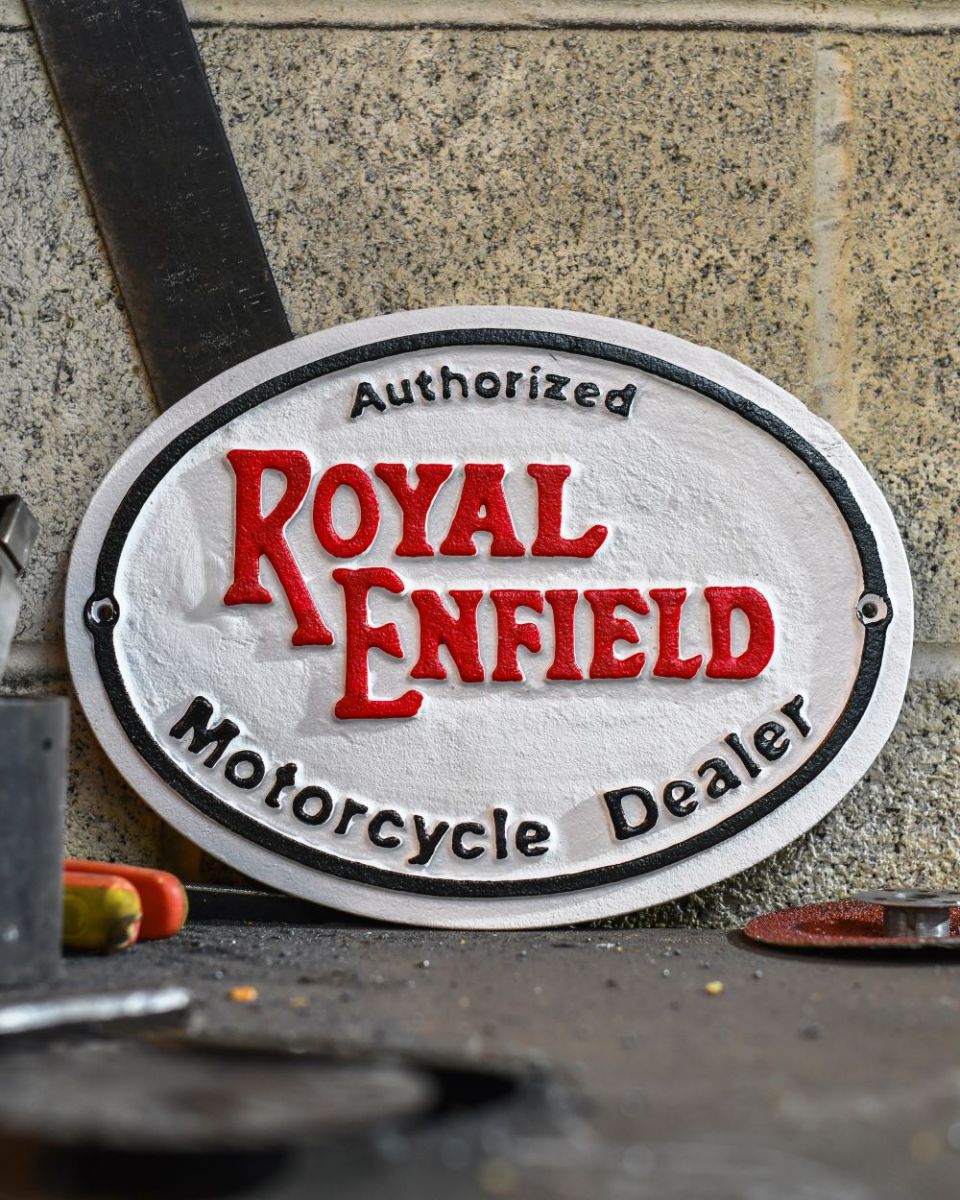 "Royal Enfield" Cast Iron Automobilia Reproduction Sign "Royal Enfield" Cast Iron Automobilia Reproduction Sign