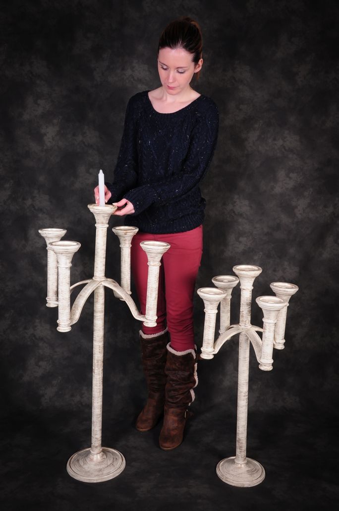 "Royal Ettingham" Gothic Style Candelabra Antique Cream