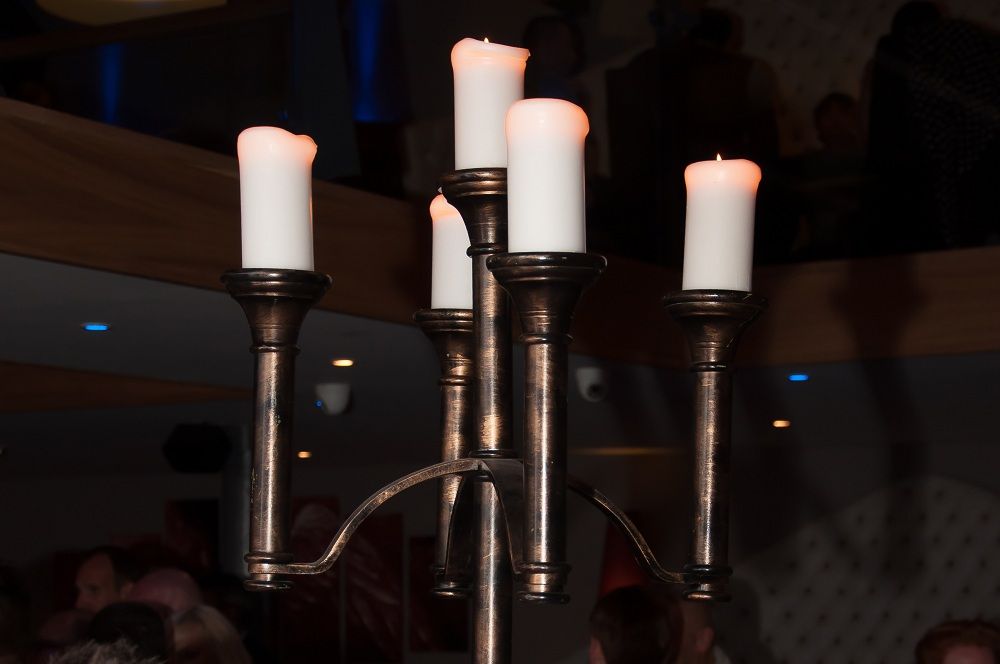 "Royal Ettingham" Gothic Style Candelabra Gold and Black "Royal Ettingham" Gothic Style Candelabra Gold and Black