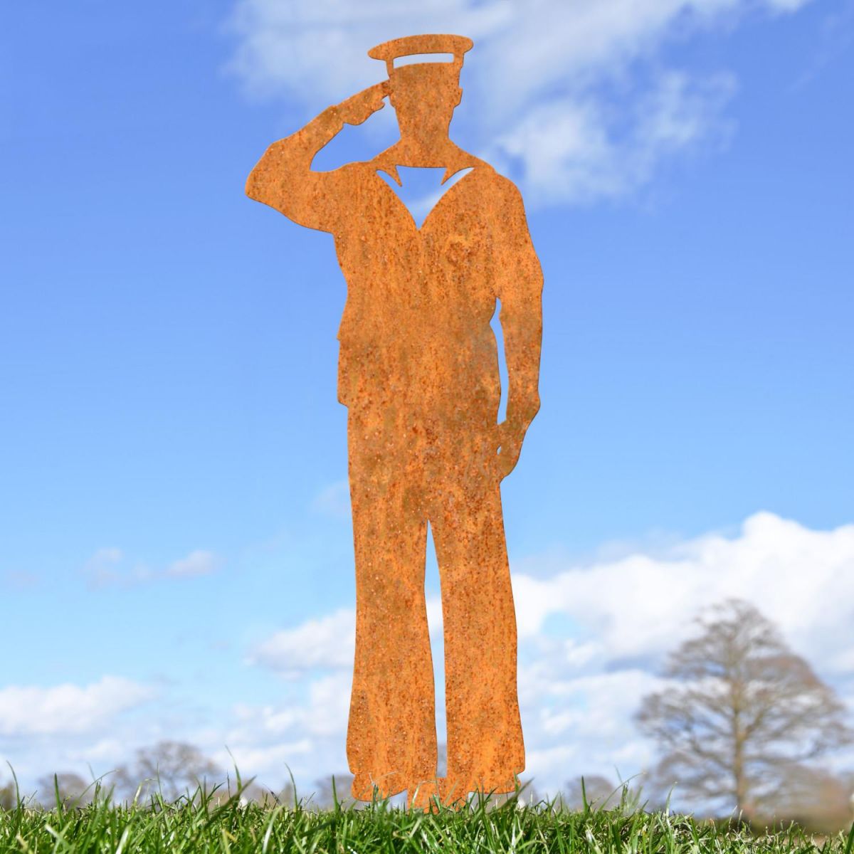 Rustic Ground Spike with Royal Navy "Officer Salute" Motif