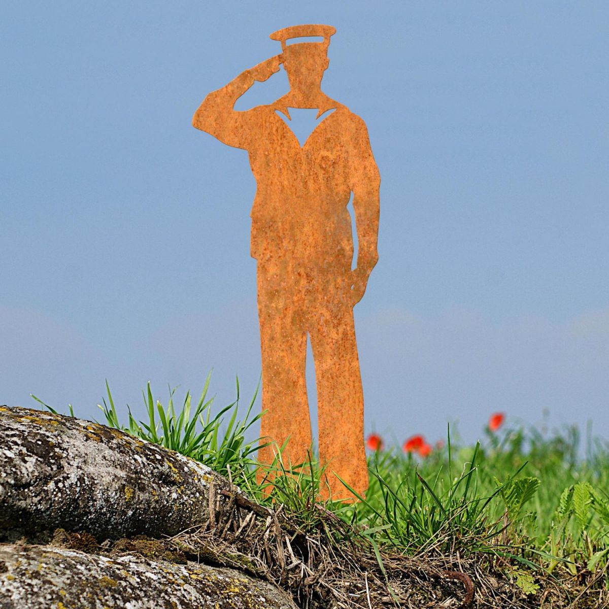 Rustic Ground Spike with Royal Navy "Officer Salute" Topper