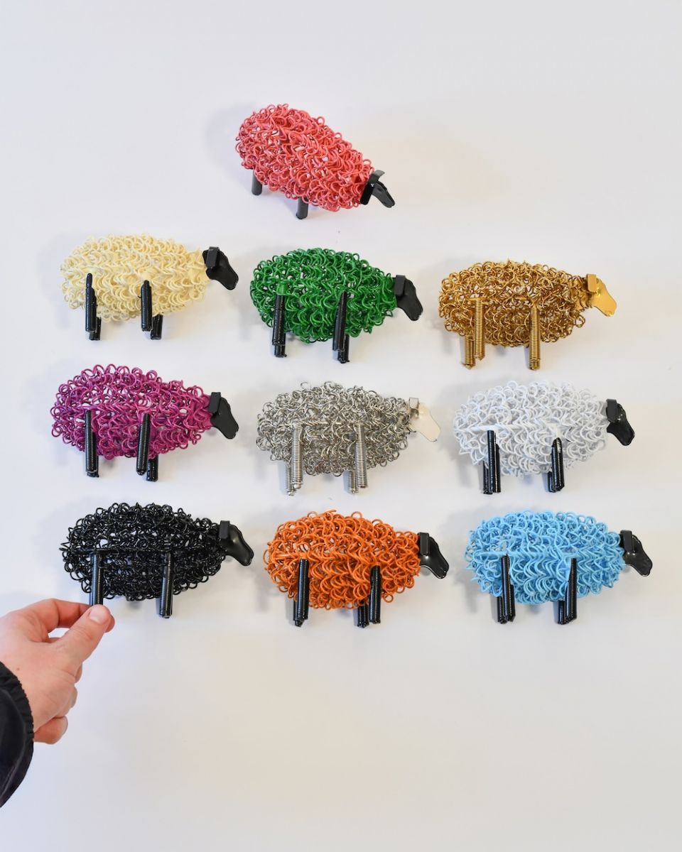 Scrap metal art sculptures all colours