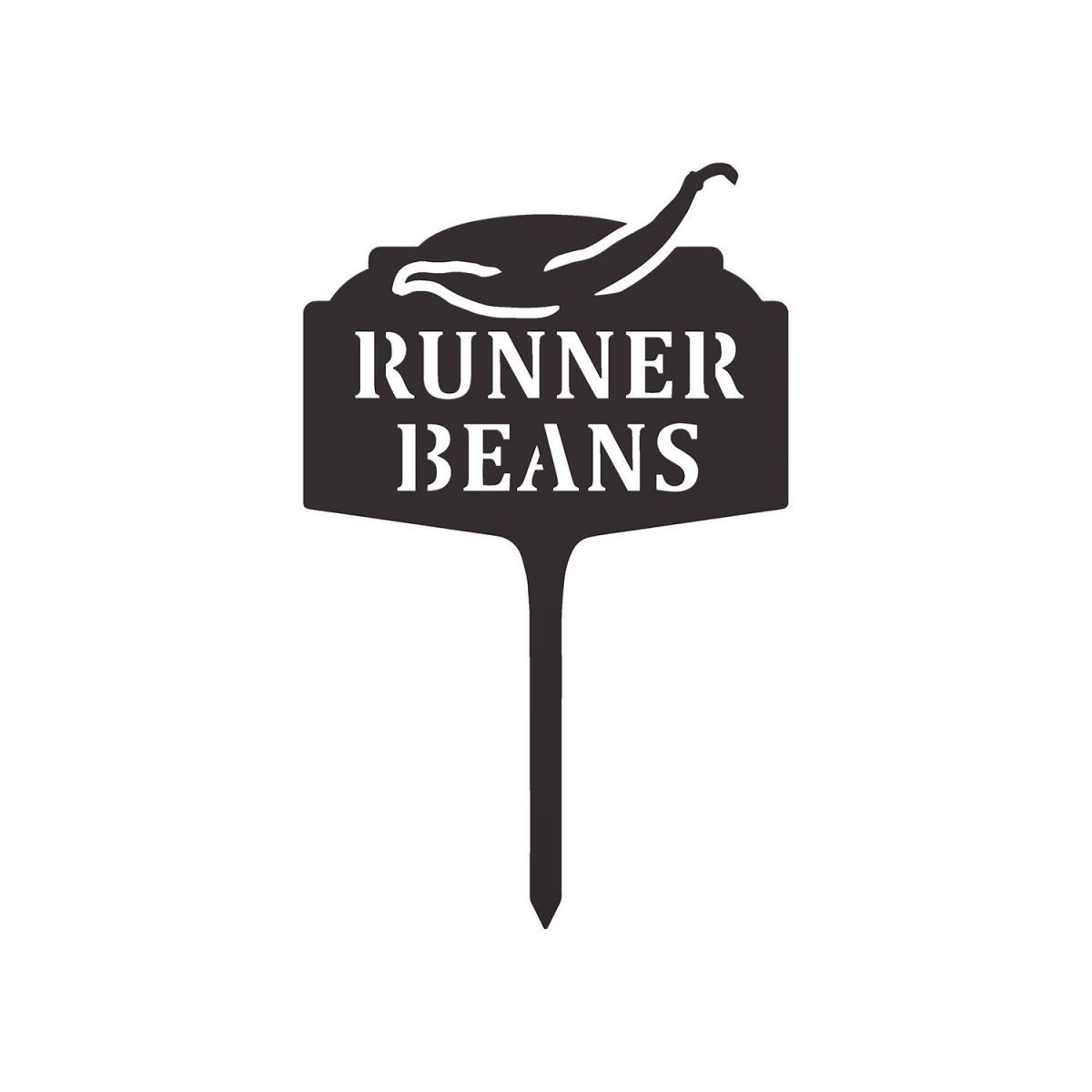 "Runner Beans" Vegetable Label in a Black Finish