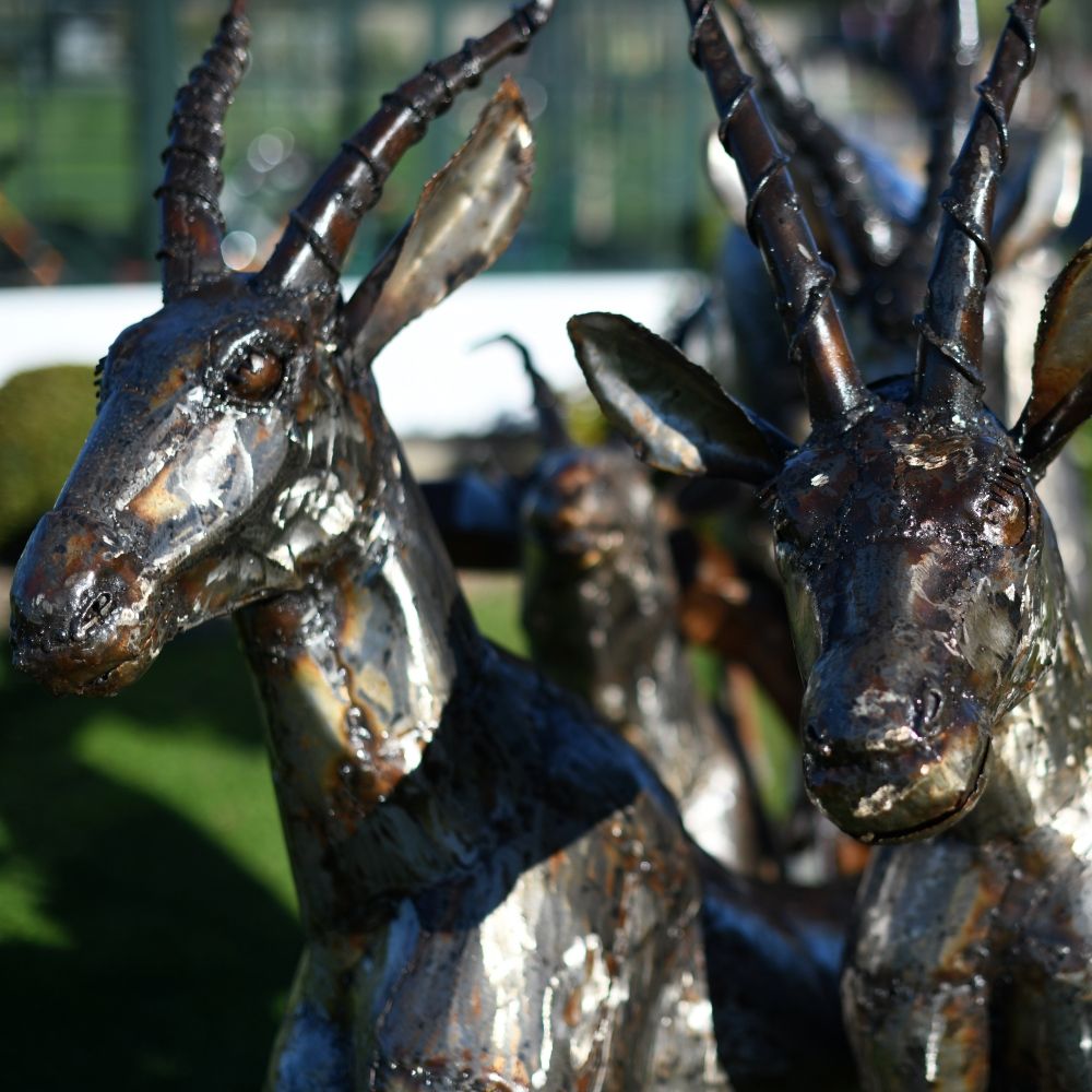 Antelope Sculpture Created From Recycled Metal